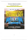 Automotive Technology&colon; A Systems Approach 4th Edition&period; Instructor&rsquo;s Manual to accompany By Michel Melkert&comma; Fanshaw College Complete Sections Solutions Manual are included &lpar;Section 1 to 9&rpar;