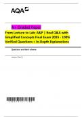 A&P Final Exam 2025 &ndash; From Lecture to Lab &ndash; 100 Verified Q&A with Simplified Concepts