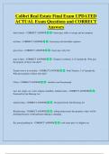 Colibri Real Estate  Bundled Exam Questions WITH  CORRECT Answers