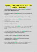 Security&plus; Final Exam QUESTIONS AND  CORRECT ANSWERS 