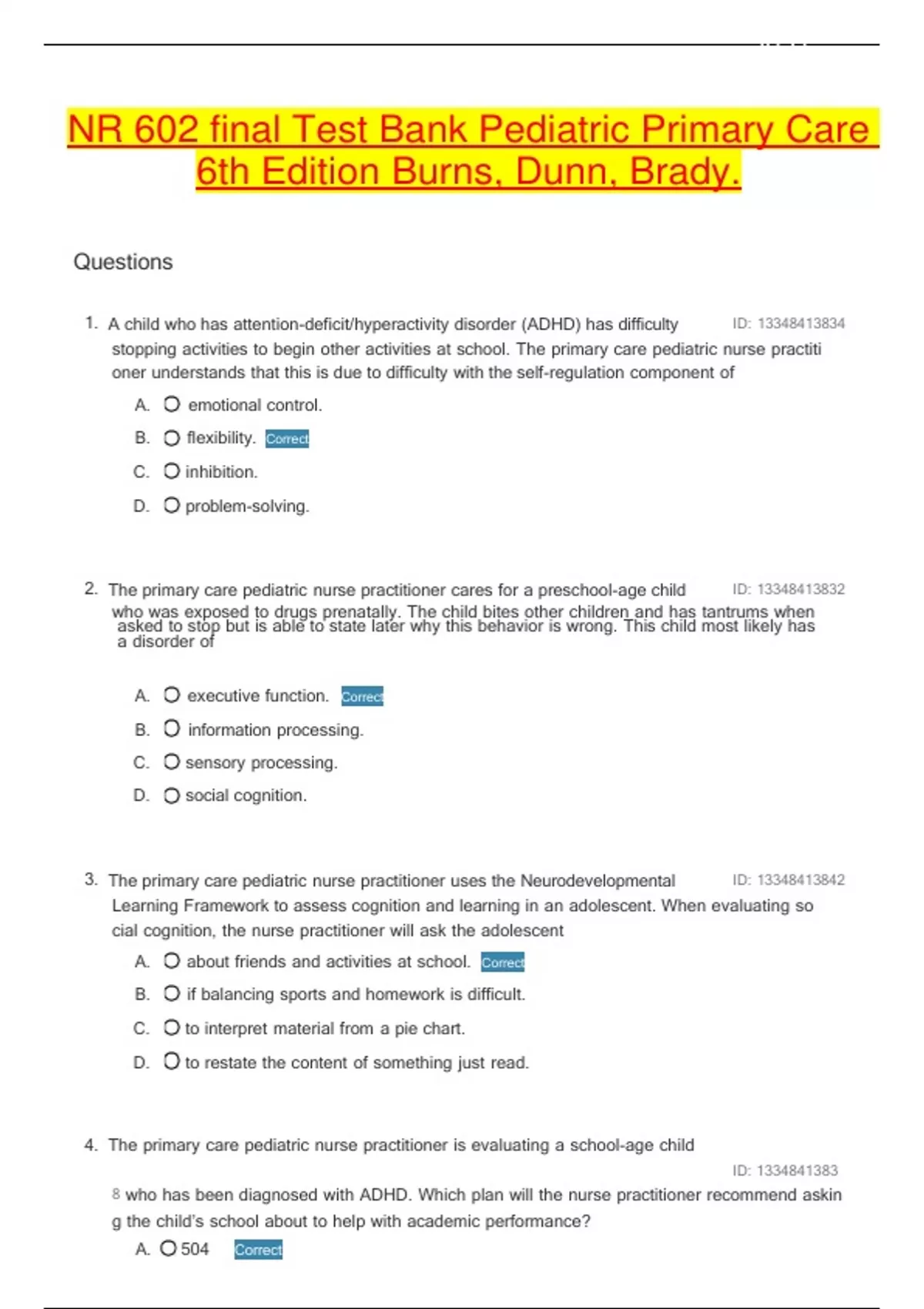 NR 602 (NR602) Exams Questions with 100% Correct Answers | Latest ...