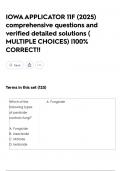 IOWA APPLICATOR 11F &lpar;2025&rpar; comprehensive questions and verified detailed solutions &lpar; MULTIPLE CHOICES&rpar; &vert;100&percnt; CORRECT&excl;&excl;