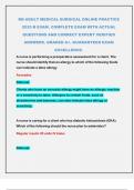BUNDLE &colon;  RN ADULT MEDICAL SURGICAL ONLINE PRACTICE  COMPLETE EXAM BUNDLE WITH ALL RECENTLY TESTED QUESTIONS&period; ACTUAL EXAMS WITH CORRECT VERIFIED ANSWERS&period; A&plus; GRADED&period;