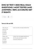 DHG 161 TEST-1 2025 REAL EXAM QUESTIONS &vert; MOST TESTED &vert;AND ANSWERS &lpar; 100&percnt; ACCURATE&rpar; GET IT RIGHT&excl;&excl;