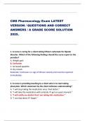CMS Pharmacology Exam LATEST  VERSION &sol; QUESTIONS AND CORRECT  ANSWERS &sol; A GRADE SCORE SOLUTION 2025
