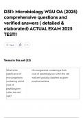 D311&colon; Microbiology WGU OA &lpar;2025&rpar; comprehensive questions and verified answers &lpar; detailed & elaborated&rpar; ACTUAL EXAM 2025 TEST&excl;&excl;
