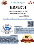 HRM3701 May&sol;June Portfolio Exam &lpar;100&percnt; COMPLETE ANSWERS&rpar; Semester 1 2025 - DUE 2 June 2025