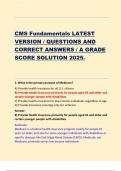 CMS Fundamentals LATEST  VERSION &sol; QUESTIONS AND  CORRECT ANSWERS &sol; A GRADE  SCORE SOLUTION 2025&period;