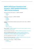 NAFA CAFS Exam Questions And Answers &vert; 2025 Updated Solutions &vert; 100&percnt; Correct Answers