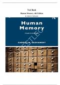 Test Bank Human Memory&comma; 4th Edition by Gabriel A&period; Radvansky