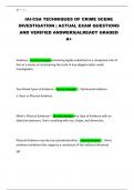 IAI-CSA TECHNIQUES OF CRIME SCENE INVESTIGATION &vert; ACTUAL EXAM QUESTIONS AND VERIFIED ANSWERS&vert;ALREADY GRADED A&plus;
