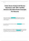 Crime Scene Analyst IAI Review Questions with 100&percnt; Verified Answers &vert;Excellent Exam Concepts For Success