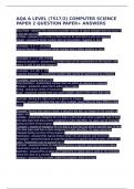 AQA A LEVEL (7517/2) COMPUTER SCIENCE PAPER 2 QUESTION PAPER+ MARK SCHEME