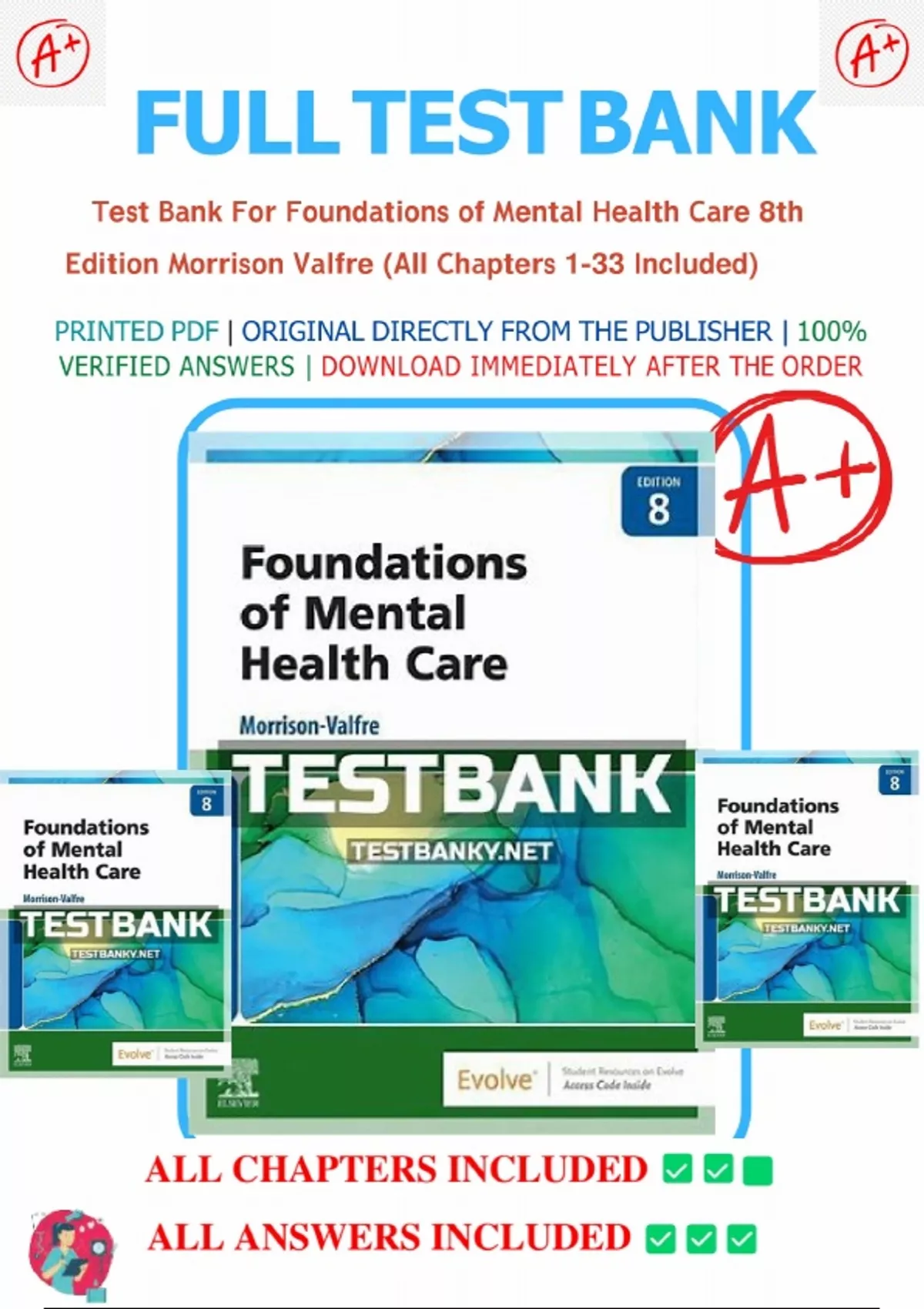 All Chapters TEST BANK FOR Foundations of Mental Health Care 8th Edition by Morrison ...