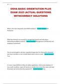 OSHA BASIC ORIENTATION PLUS EXAM 2025 &vert;ACTUAL QUESTIONS WITHCORRECT SOLUTIONS