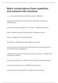 Mock Jurisprudence Exam questions and answers with solutions&period;