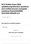 HCA Written Exam 2025 update&vert;comprehensive questions and verified answers &lpar;complete solutions&rpar; Exam&vert;ASSURED SUCCESS &vert;GRADE A&plus;&excl;&excl;