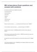 MN Jurisprudence Exam questions and answers with solutions
