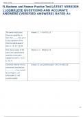 FL Business and Finance Practice TestLATEST VERSION  COMPLETE QUESTIONS AND ACCURATE  ANSWERS &lpar;VERIFIED ANSWERS&rpar; RATED A&plus;