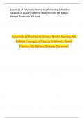 Essentials of Psychiatric Mental Health Nursing 8th Edition Test Bank &vert; Townsend & Morgan &vert; Verified NCLEX-Style Questions & Answers &vert; Graded A&plus;