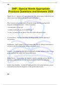 SNP - Special Needs Appropriate Practices Questions and Answers 2025
