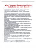 Water Treatment Operator Certification Study Guide test exam Newest&excl; 