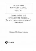 Solutions manual for Elementary and Intermediate Algebra&colon; Concepts and Applications&comma; 8th edition by Bittinger&comma;all chapters