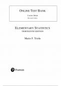 Test Bank for Elementary Statistics 13th Edition by Mario Triola &vert;All Chapters&vert;Latest