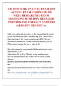 ATI MED SURG CARDIAC EXAM 2025  ACTUAL EXAM COMPLETE 350  WELL RESEARCHED EXAM  QUESTIONS WITH 100&percnt; DETAILED  VERIFIED AND CORRECT ANSWERS  &sol;ALREADY GRADED A&plus; 