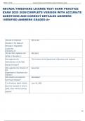 Exam &lpar;elaborations&rpar; NEVADA TIMESHARE LICENSE EXAM QUESTIONS AND ANSWETRS 