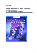 Test Bank For Medical Terminology For Health Professions, Spiral Bound Version 9th Edition Author:Ann Ehrlich, Carol Schroeder, Laura Ehrlich, Katrina Schroeder ||Chapter 1-15 With Feedback 