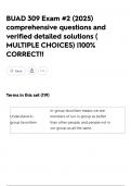 BUAD 309 Exam &num;2 &lpar;2025&rpar; comprehensive questions and verified detailed solutions &lpar; MULTIPLE CHOICES&rpar; &vert;100&percnt; CORRECT&excl;&excl;