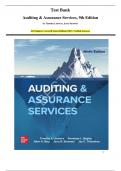 Test Bank Auditing & Assurance Services&comma; 9th Edition by Timothy Louwers&comma; Jerry Strawser All Chapters Covered&vert; Latest Edition&vert; 100&percnt; Verified Answers