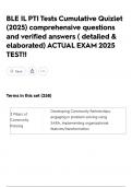 BLE IL PTI Tests Cumulative Quizlet &lpar;2025&rpar; comprehensive questions and verified answers &lpar; detailed & elaborated&rpar; ACTUAL EXAM 2025 TEST&excl;&excl;