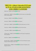 NBST 515 - Liberty University ICE Exam  ACTUAL STUDYGUIDE QUESTIONS  AND CORRECT ANSWERS 