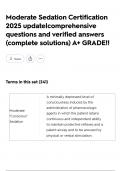 Moderate Sedation Certification 2025 update&vert;comprehensive questions and verified answers &lpar;complete solutions&rpar; A&plus; GRADE&excl;&excl;