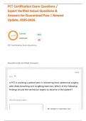 PCT Certification Exam Questions &sol; Expert Verified Actual Questions & Answers for Guaranteed Pass &vert; Newest Update&comma; 2025-2026&period;