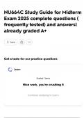 NU664C Study Guide for Midterm Exam 2025 complete questions &lpar; frequently tested&rpar; and answers&vert; already graded A&plus;