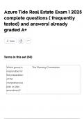 Azure Tide Real Estate Exam 1 2025 complete questions &lpar; frequently tested&rpar; and answers&vert; already graded A&plus;