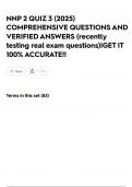 NNP 2 QUIZ 3 &lpar;2025&rpar; COMPREHENSIVE QUESTIONS AND VERIFIED ANSWERS &lpar;recently testing real exam questions&rpar;&vert;GET IT 100&percnt; ACCURATE&excl;&excl;
