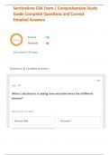 ServiceNow CSA Exam &sol; Comprehensive Study Guide Complete Questions and Correct Detailed Answers