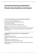 Connecticut Nursing Jurisprudence  Practice Exam Questions and Answers