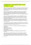 COMMUNITY PARAMEDICINE EXAM CORRECT 100&percnt;