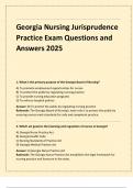 Georgia Nursing Jurisprudence  Practice Exam Questions and  Answers 2025
