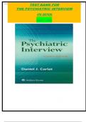 TEST  BANK FOR THE PSYCHIATRIC INTERVIEW 4TH EDITION  Daniel J&period; Carlat