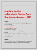 Louisiana Nursing  Jurisprudence Practice Exam Questions and Answers 2025