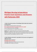 Michigan Nursing Jurisprudence  Practice Exam Questions and Answers  with Rationales 2025