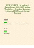 BIOD103 &sol; BIOD 103 Module 6&colon; &lpar;Latest Update 2025 &sol; 2026&rpar; Medical Terminology &vert; Questions & Answers &vert; Grade A 100&percnt; Correct - Portage Learning