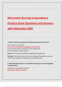 Minnesota Nursing Jurisprudence  Practice Exam Questions and Answers with Rationales 2025