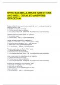 NFHS BASEBALL RULES QUESTIONS  AND WELL DETAILED ANSWERS  GRADED A&plus; 